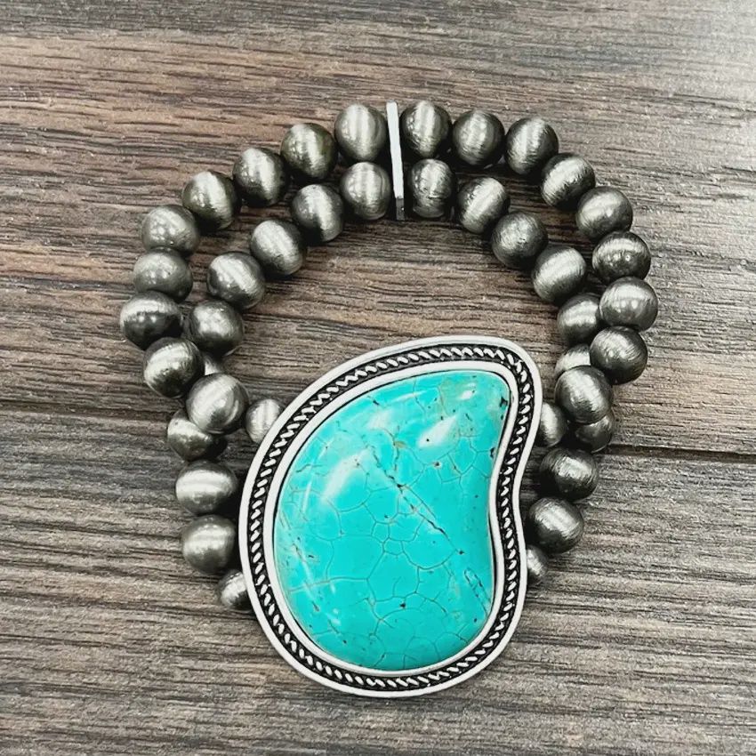 Handmade Turquoise Stretch Bracelet
