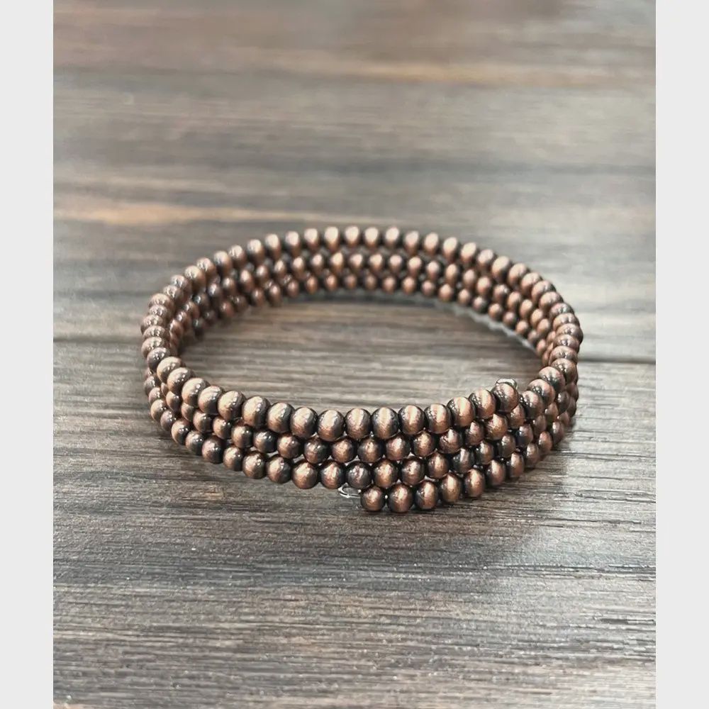 Copper Navajo Bead Wrap Bracelet