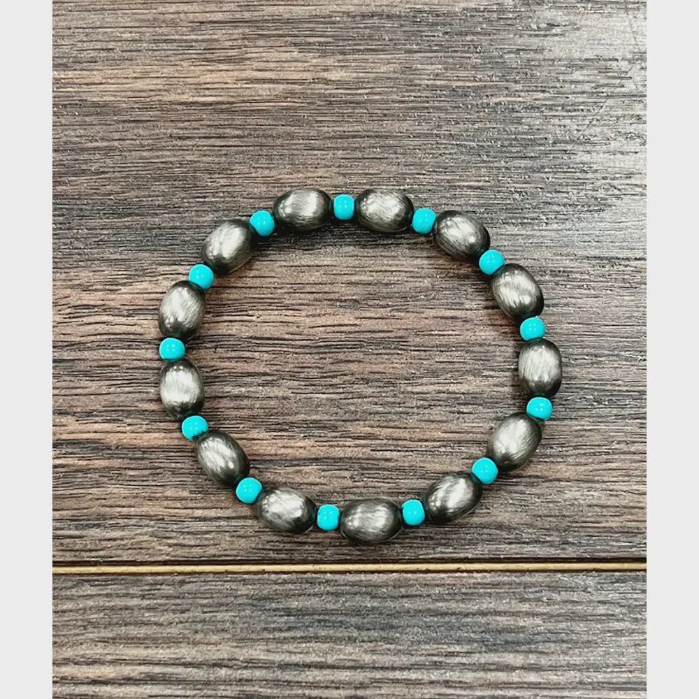Oval Navajo Bead Stretch Bracelet