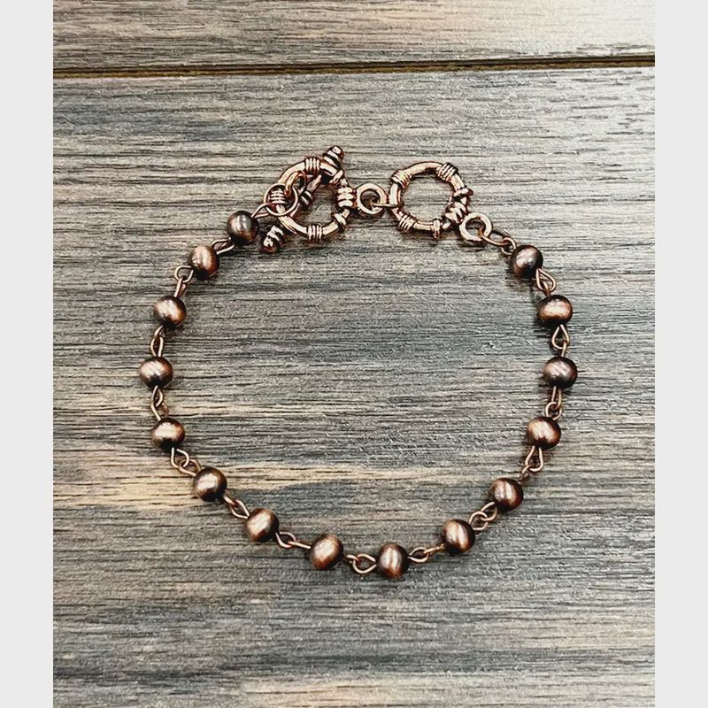Copper Navajo Bead Adjustable Bracelet