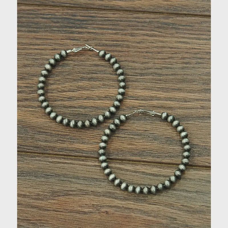 65mm Hoop 6mm Navajo Beadearrings