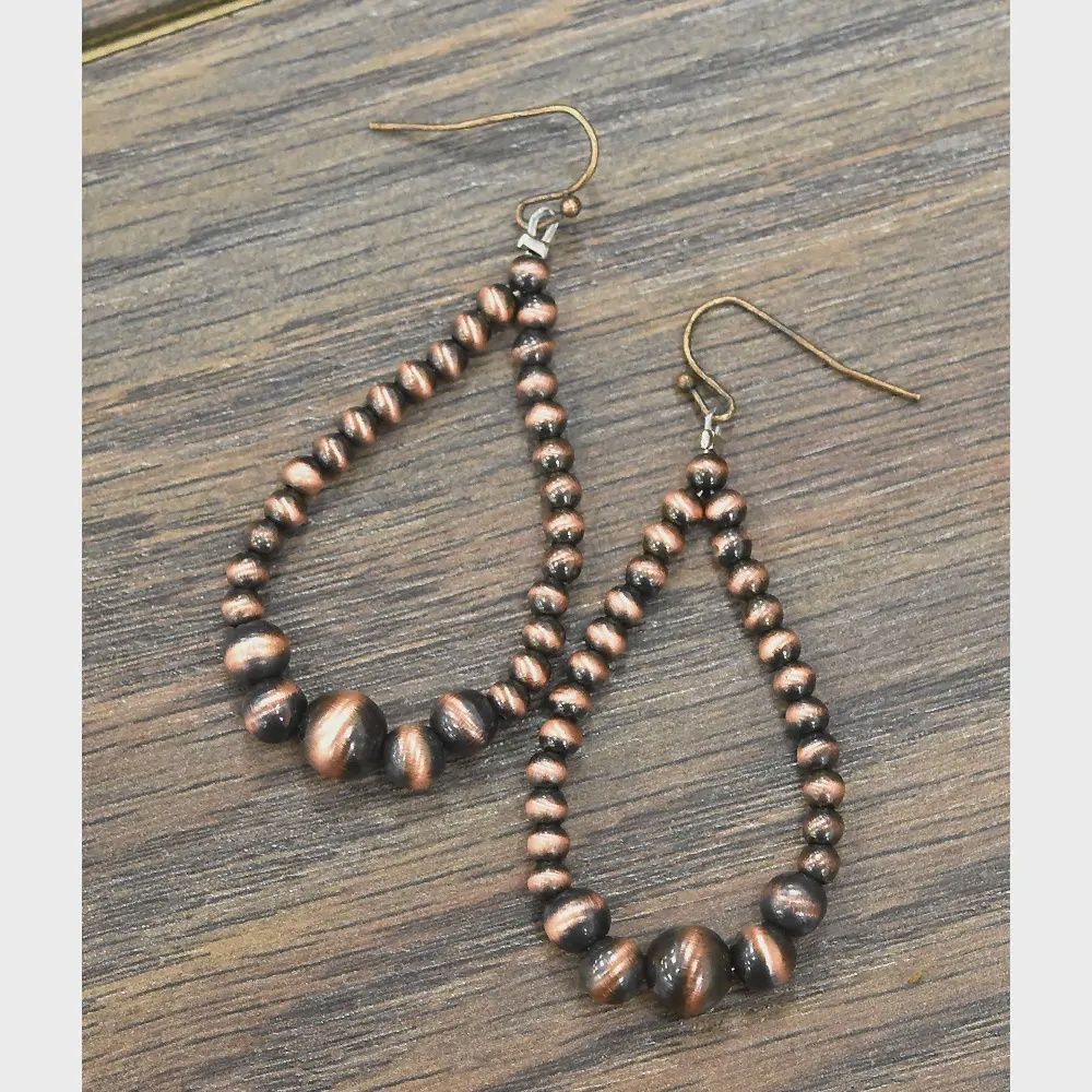 Copper Navajo Bead Earrings