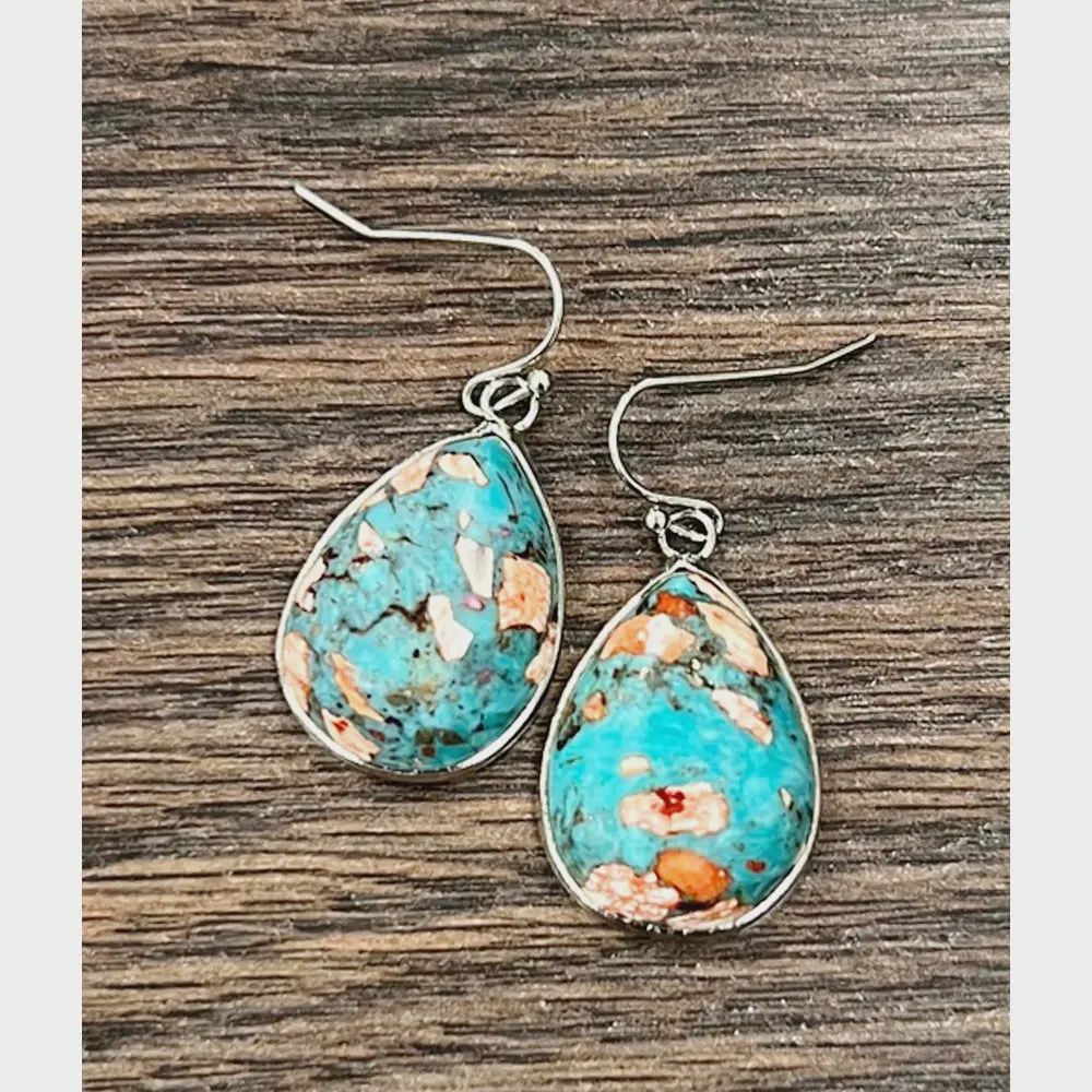 Drop Bezel Set Gemstone Earrings