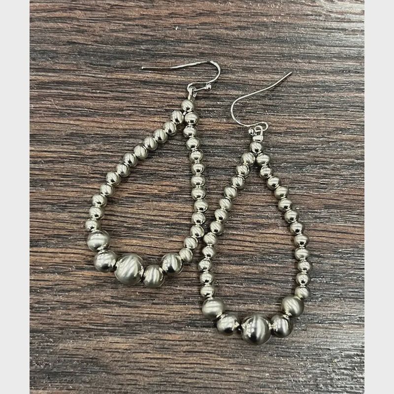 Sliver Navajo Bead Earrings