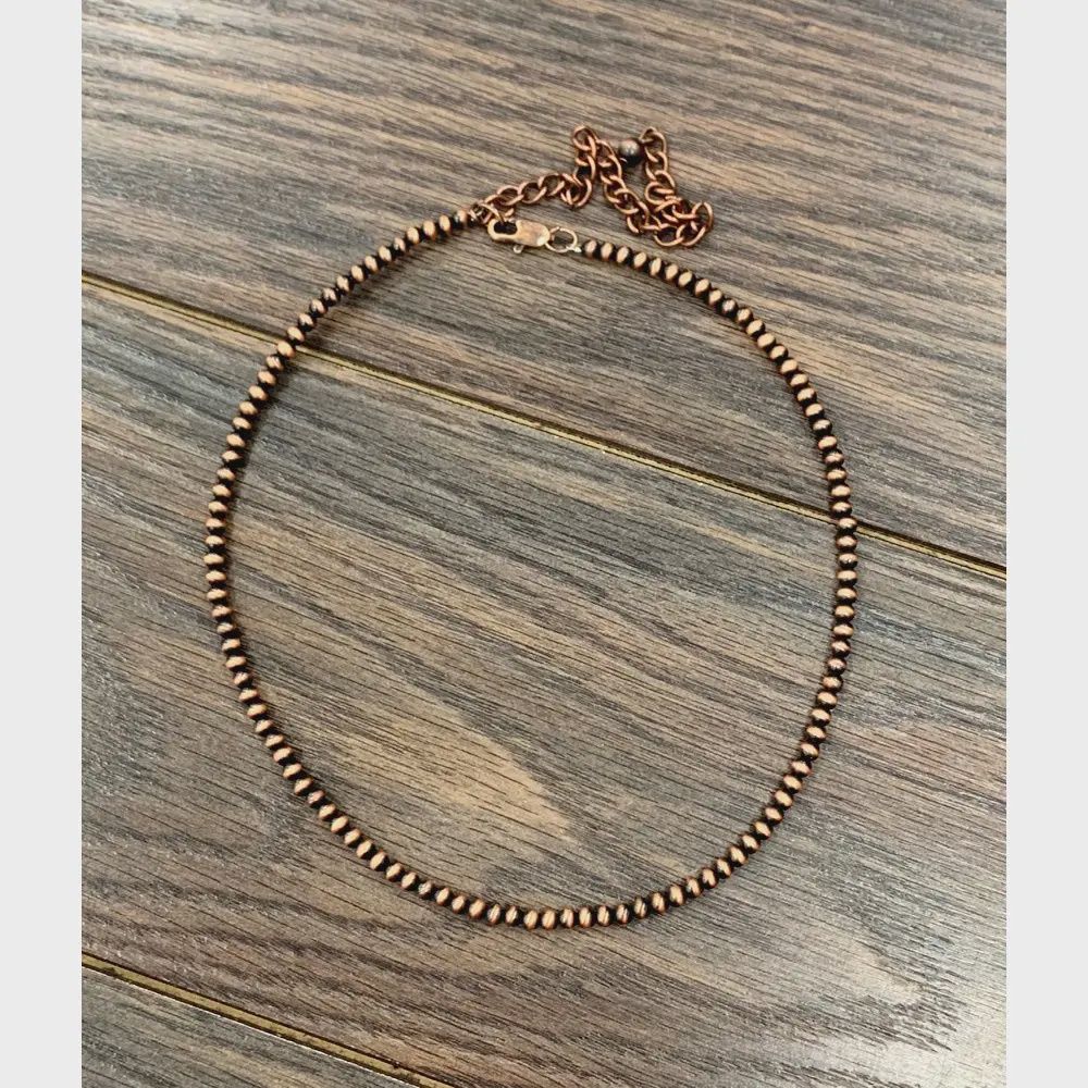 16-in Copper Navajo Bead Necklace
