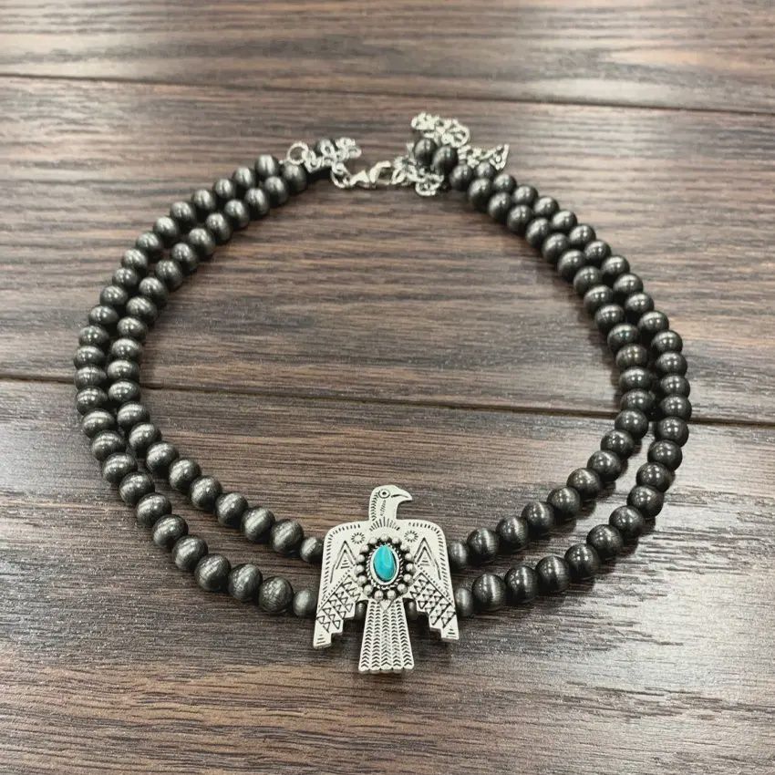Handmade Navajo Bead, Thunderbird Necklace