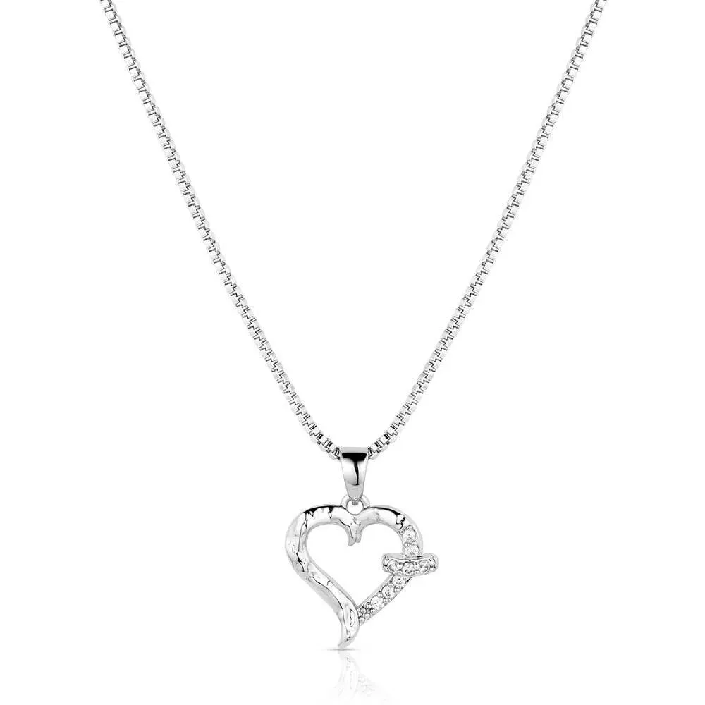 Montana Silver With Love Heart Necklace