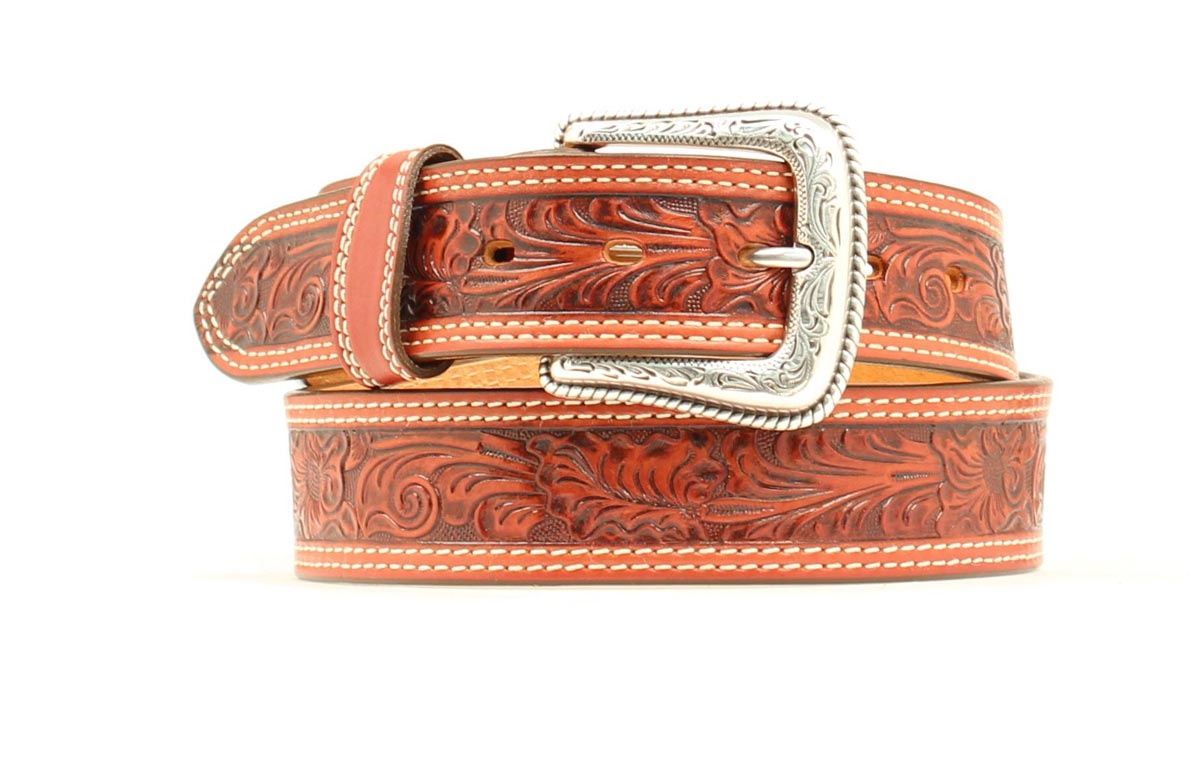 Nocona Mens Hand Tooled Western Belt
