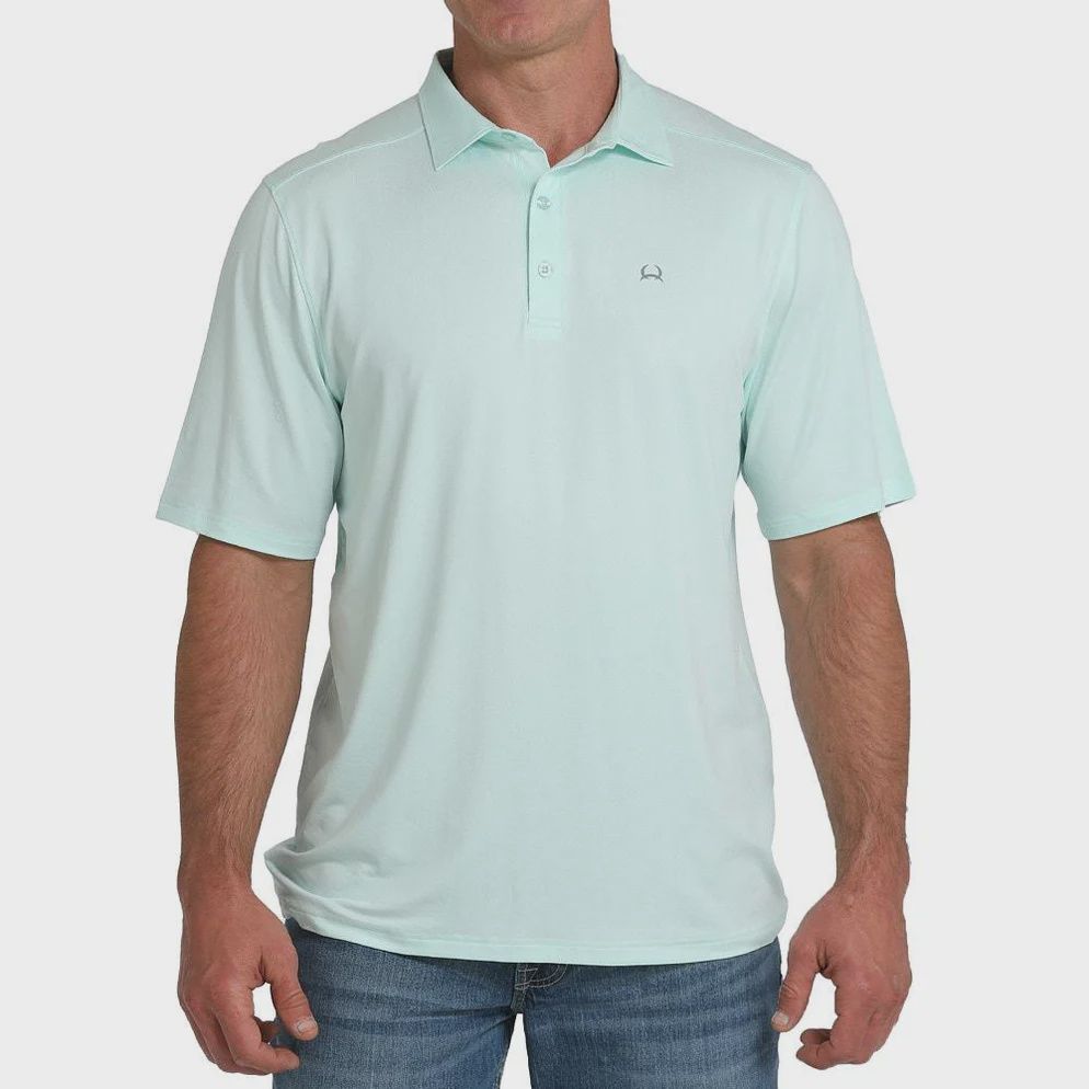 Cinch Men&#39;s Light Blue Short Sleeve Arena Flex Polo