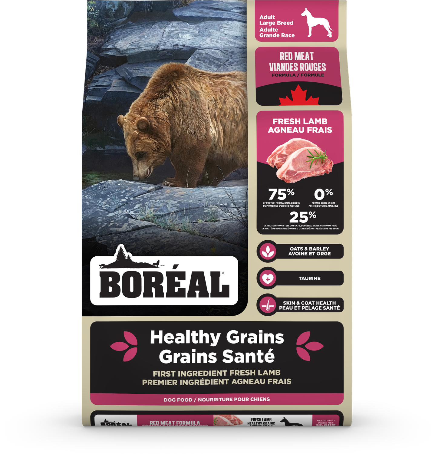 Boreal Dog Healthy Grains Large Breed Red Meat- 13.6kg