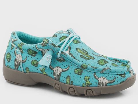 Roper Girls  Chillin Cactus/Skull Slip On Shoe