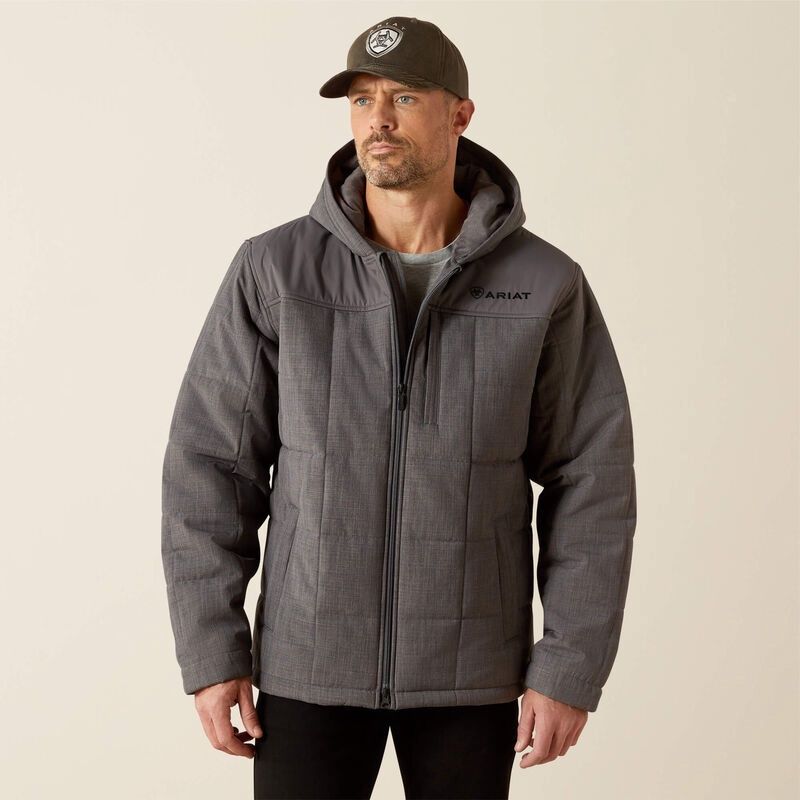 Ariat Crius Hooded Insulated Jacket- Grey Heather