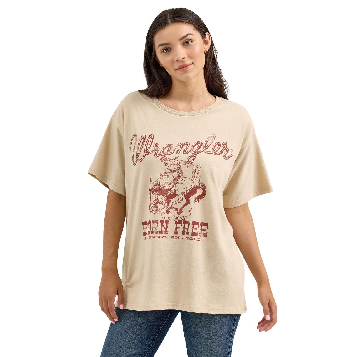 Wrangler® Short Sleeve T-Shirt - Oversized Fit - Cement