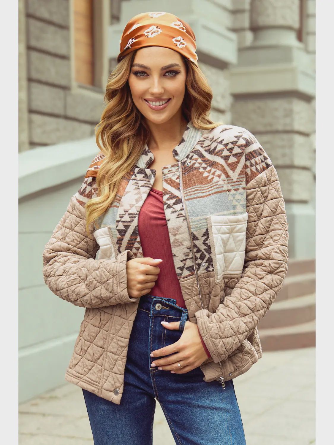 Western Quilted Patchwork Western Fashion Jacket