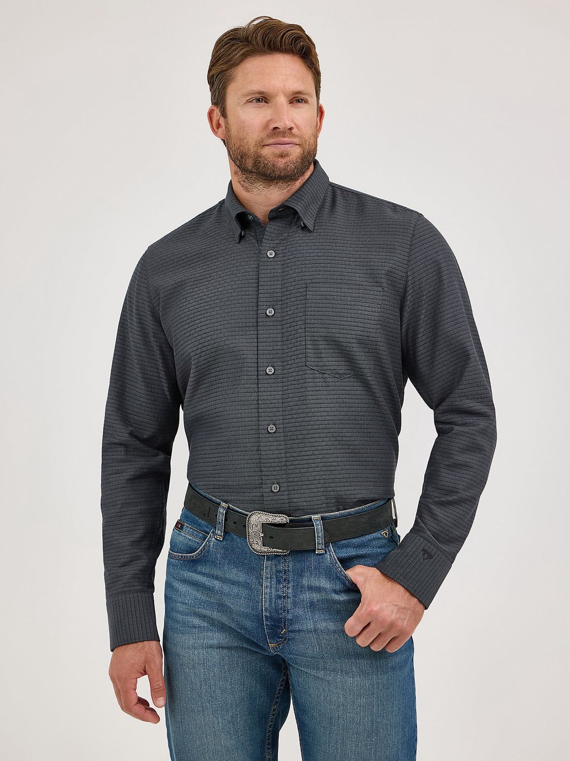 Men&#39;s Cody Johnson One Pocket Button Down Black ShadowShirt