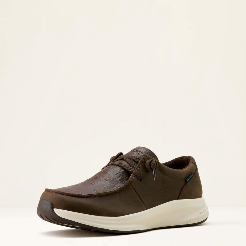 Buckeye Waterproof Shoe DARK CHOCOLATE|CHOCOLATE FULL QUILL OSTRICH PRINT