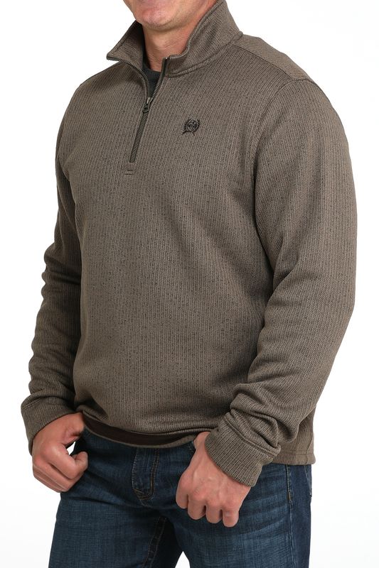 CINCH MENS 1/4 ZIP OW25 - BRN