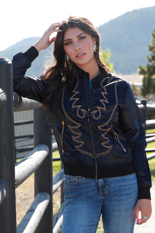 WOMENS BOMBER JACKET - BLK