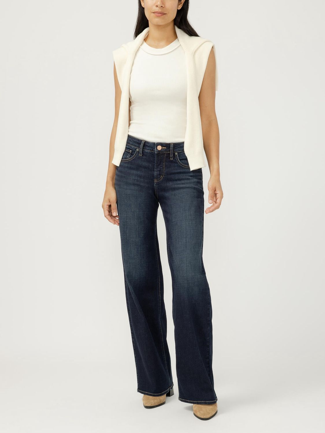 Silver Suki Wide Leg Jeans