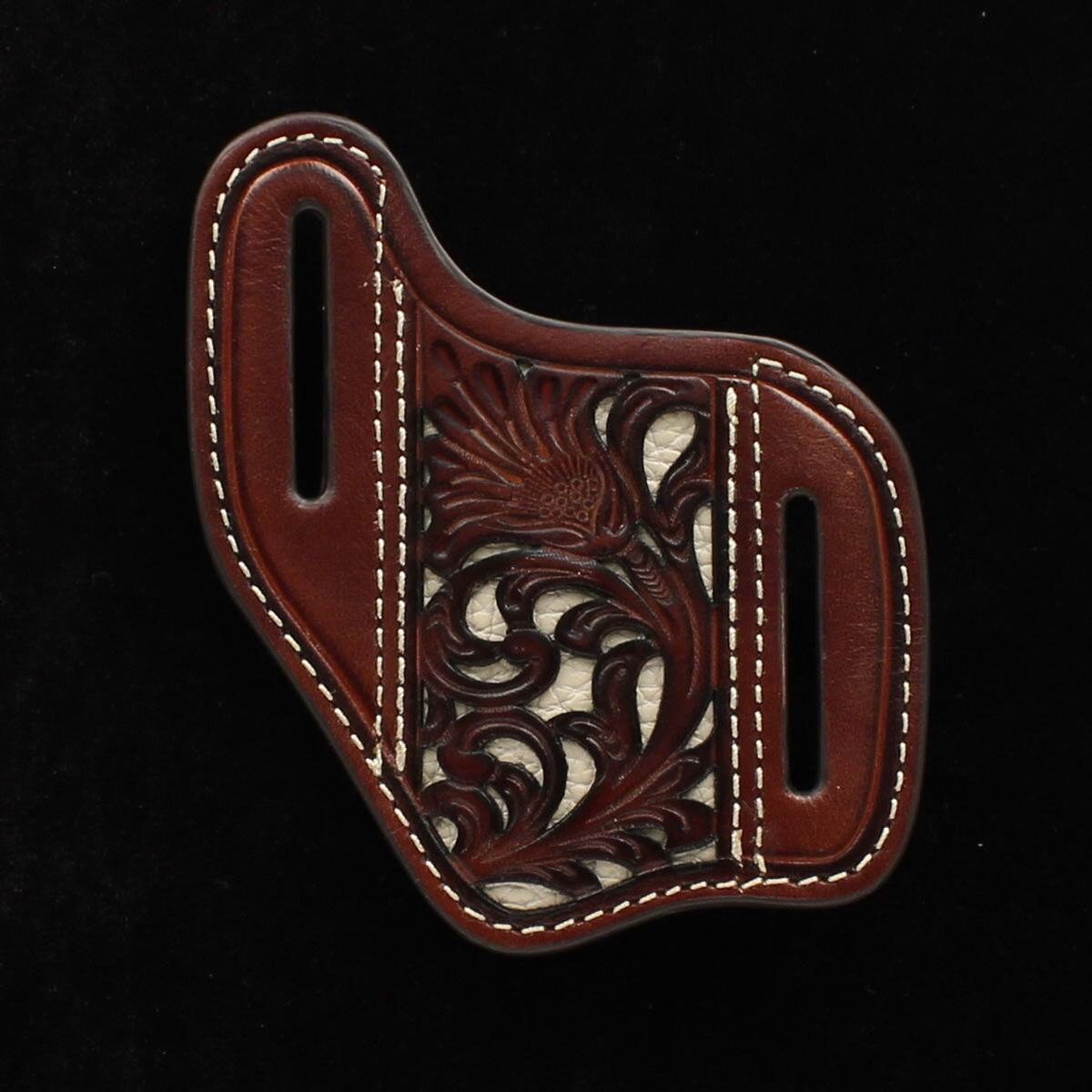 Brown &amp; Ivory Leather Knife Sheath