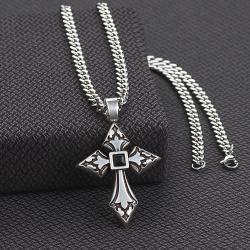 Twister Mens Necklace Engraved Cross