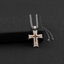 Twister Mens Necklace 22&#39;&#39; Cross
