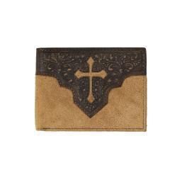 Nocona Bifold Wallet Cross Embossed Tan