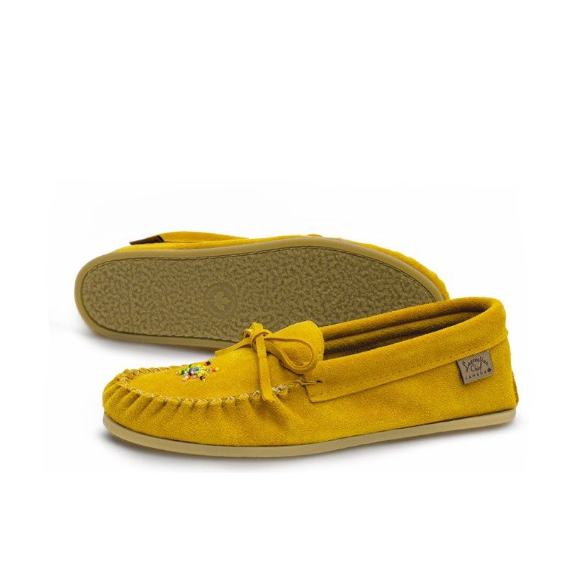 &quot;Moccasins, beaded, crepex natural sole&quot;