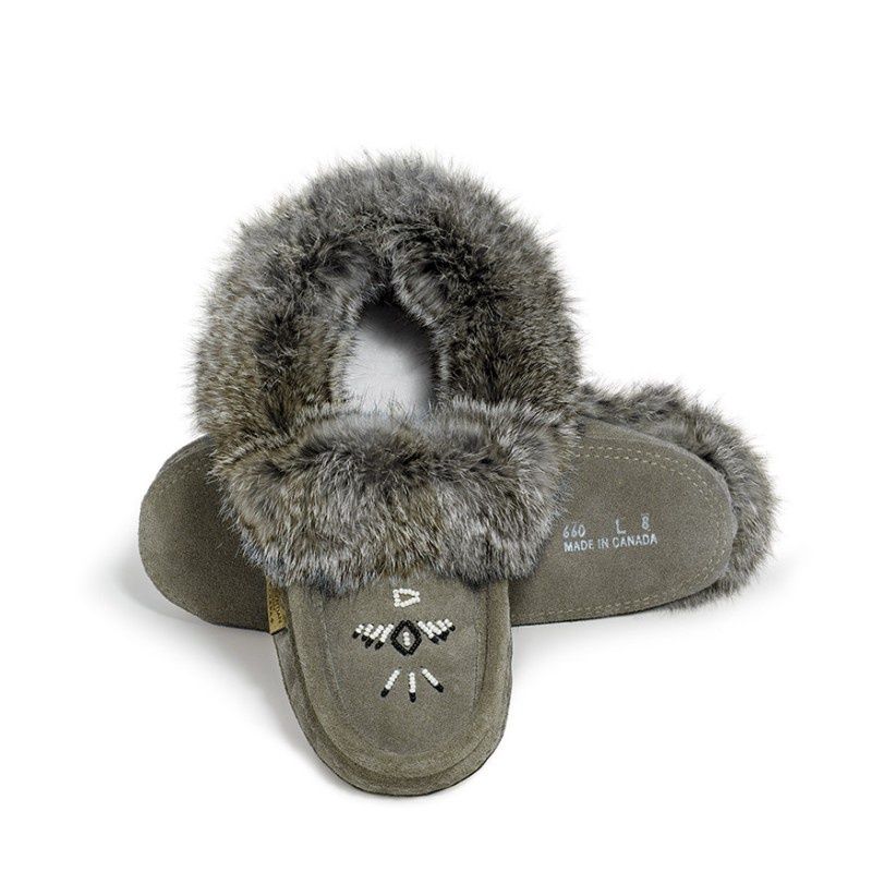 &quot;Slipper, Orlon, Beaded Slipper with Fur Trim and Padded sole&quot;