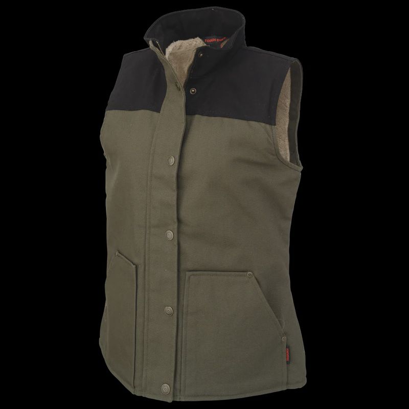Tough Duck Women’s Duck Sherpa-Lined Vest- Olive