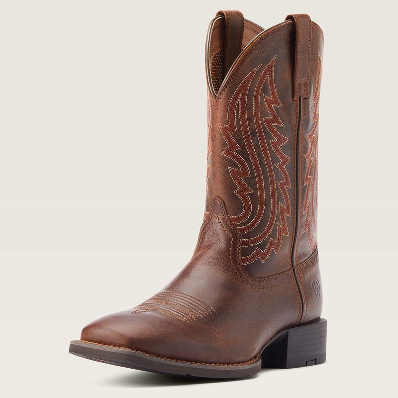Ariat Men's Sport Big Country Wide Square Toe Cowboy Boot-Almond Buff