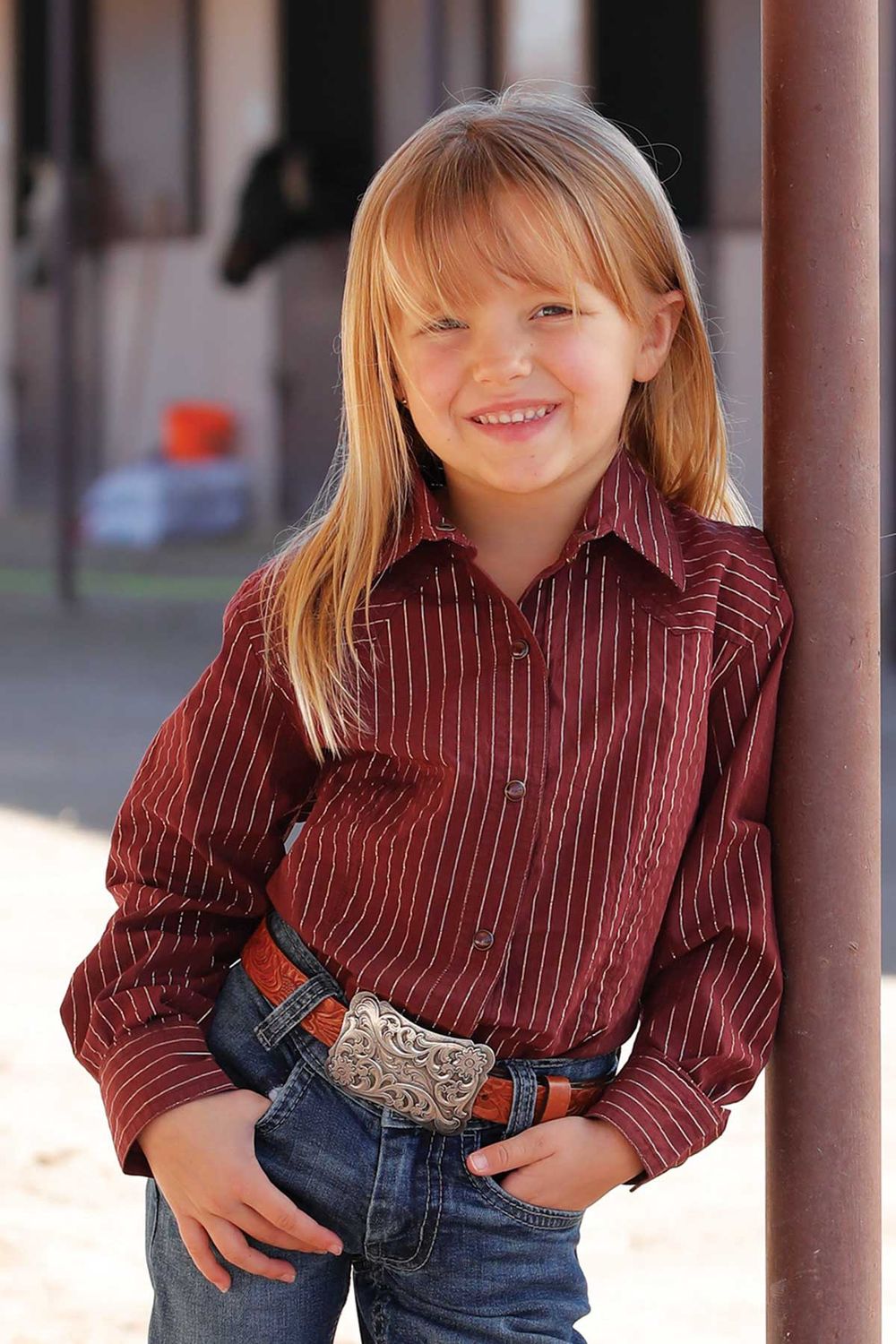 CRUEL GIRLS L/S STRIPE - BURGANDY