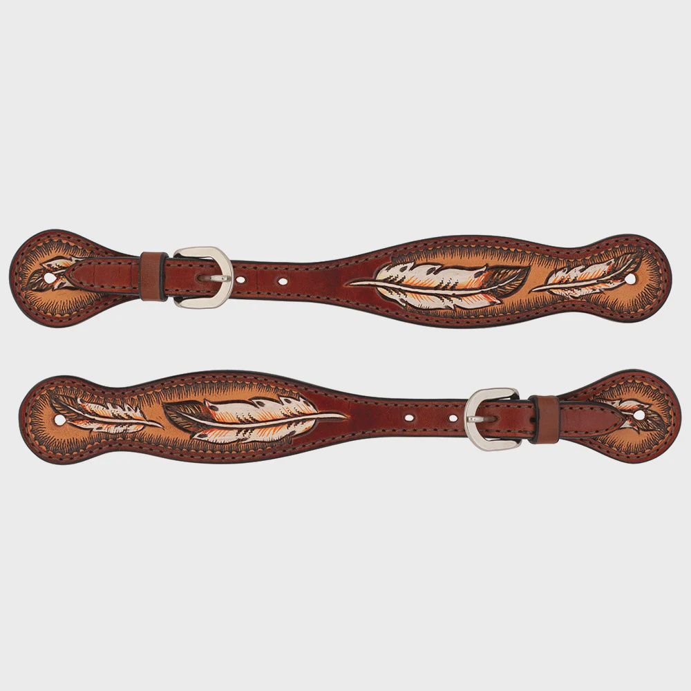 Weaver Turquoise Cross Coco Feather Spur Strap