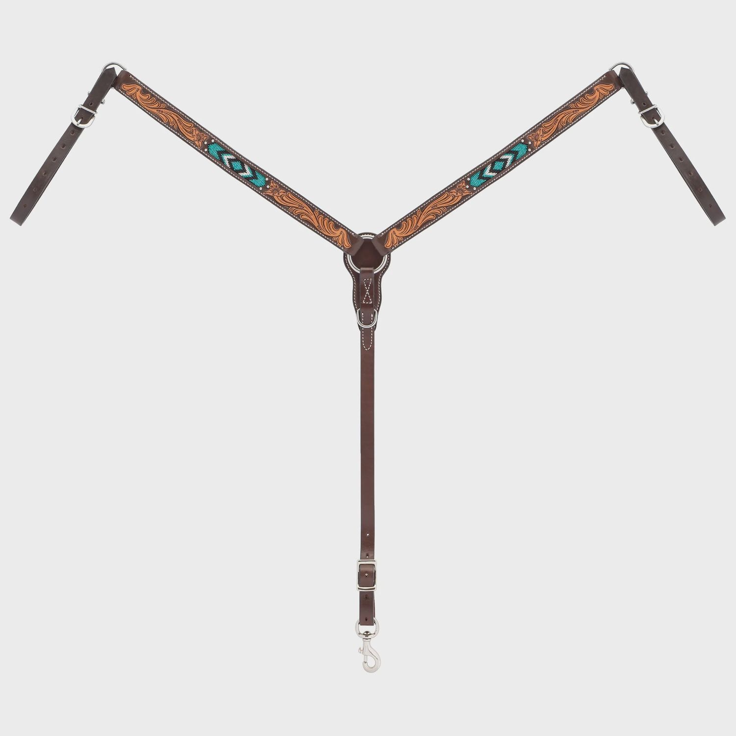 Weaver Turquoise Cross Turquoise Beaded 1-1/4" Straight Breast Collar