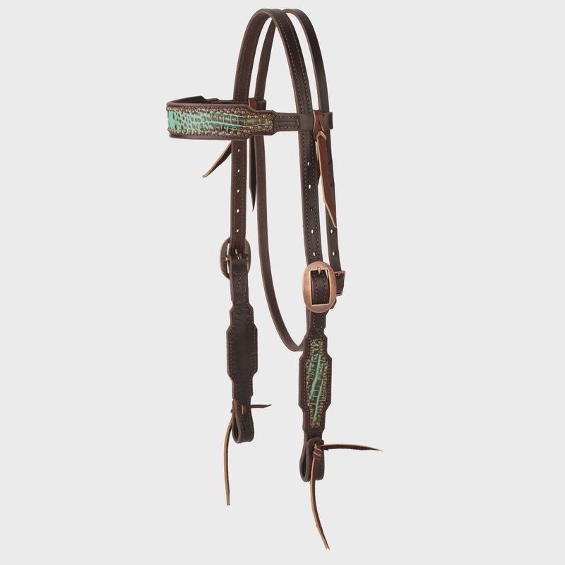 Weaver Turquoise Croc Headstall