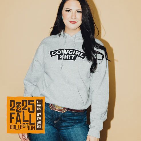 Hoodie - COWGIRL BADGE - Sport Grey