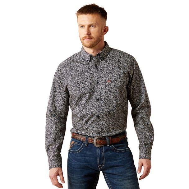 Ariat Men's Navy Fitted Print Shirt