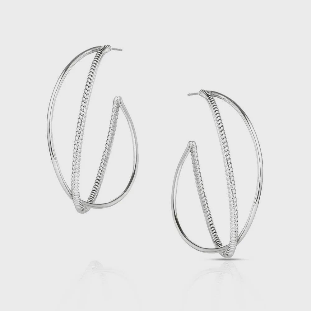 Montana Sliversmiths Rope and Radiance Hoop Earrings