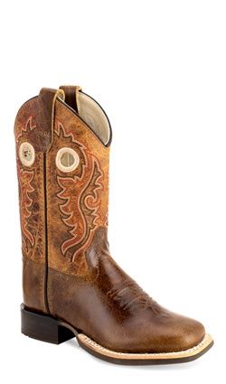 Old West Youth Cowboy Boot-Br/Or