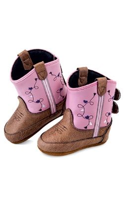 Old West Poppets Infant Cowboy Boots- Br/pink