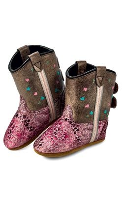 Old West Pink Sparkly Boots