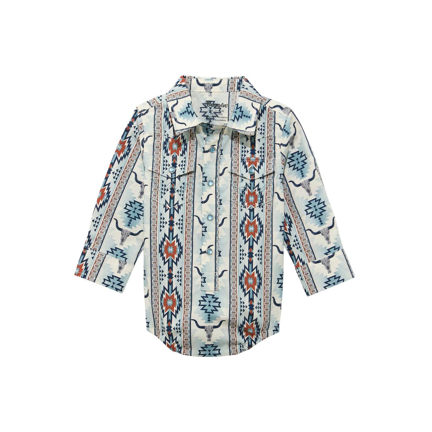 Wrangler® Baby Boy Long Sleeve Bodysuit - Brown Multi