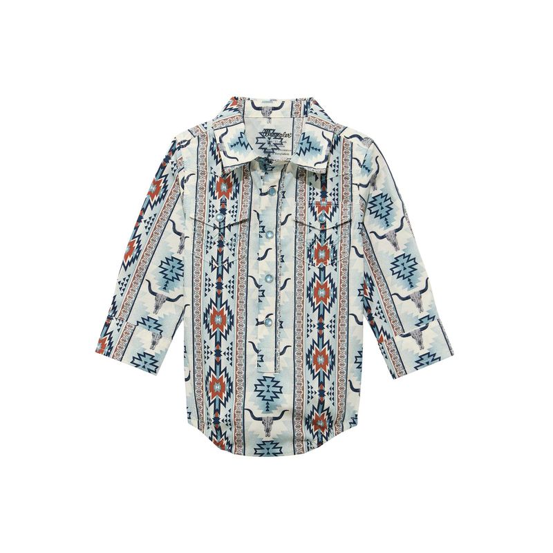 Wrangler® Baby Boy Long Sleeve Bodysuit - Brown Multi