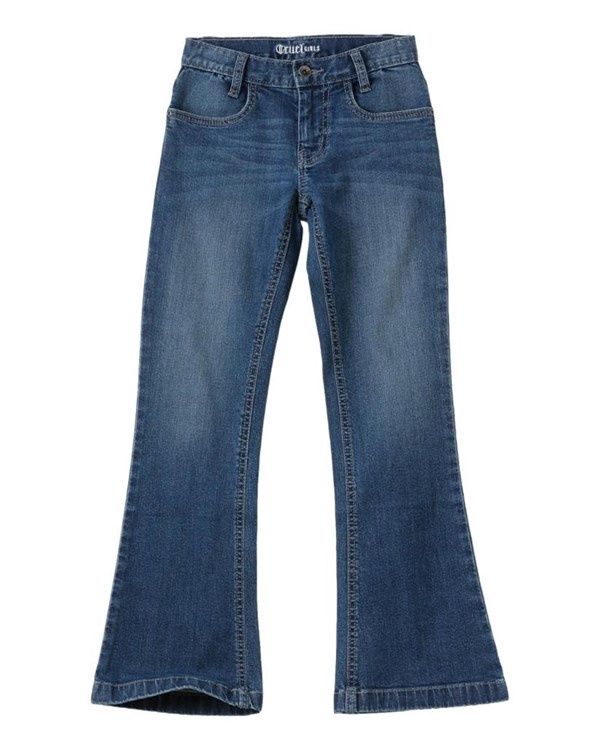 Cruel Girl Violet Mid Rise Trouser- Medium Stone