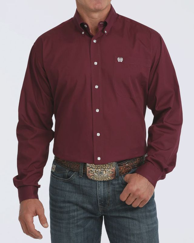 Cinch Men’s Classic Fit Western Shirt Burgundy