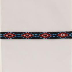 Twister Beaded Hat Band- Black/Blue/Red