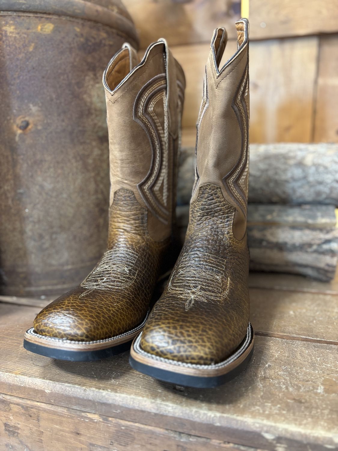 OK Corral CO. Men’s Baby Bull Straw Square Toe Boots