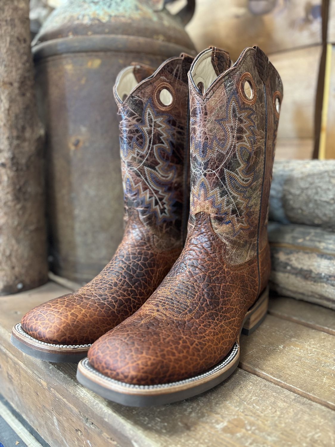 OK Corral Co. Men’s Baby Bull Orange Cowboy Boots