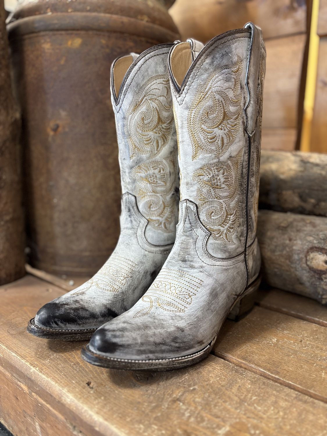 OK Corral Co. Women’s White Crackled Boot