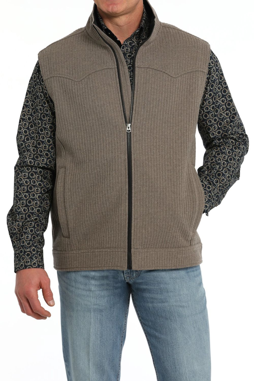 Cinch Men’s Bonded Wooly Vest - Khaki